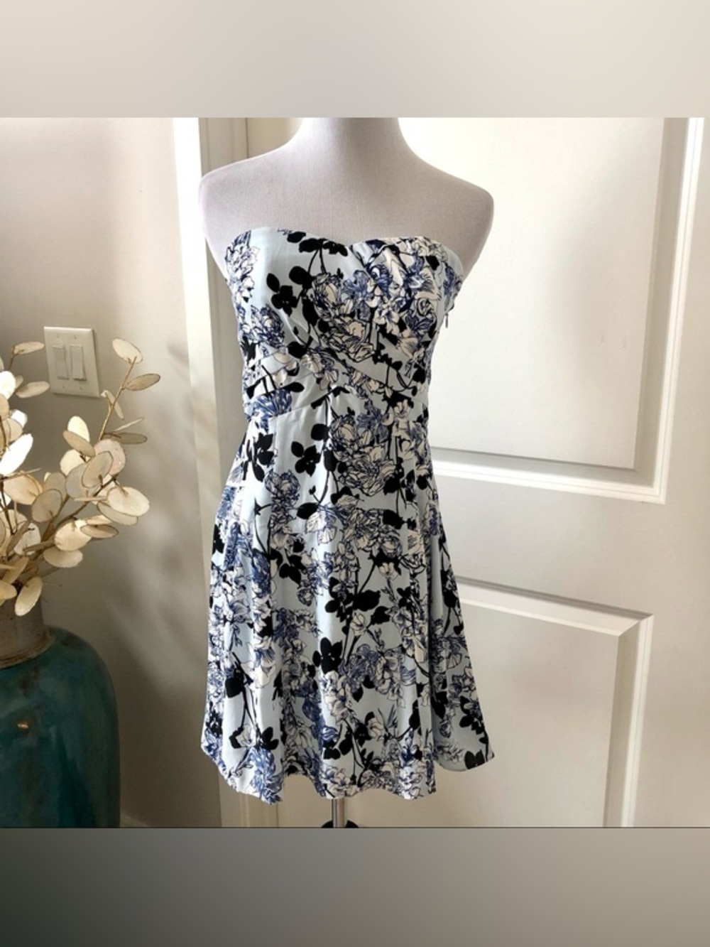 Express Blue Floral Mini Dress